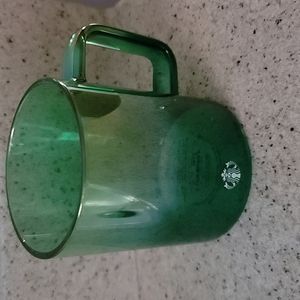 Starbucks green glass cup